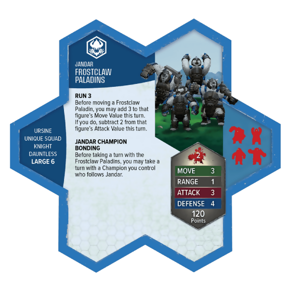 Frostclaw Paladins Prepainted Miniatures' Army Card From Heroscape Master Set: Age of Annihilation on Wargame Trader