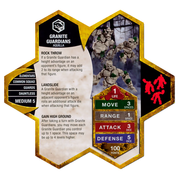 Granite Guardians Prepainted Heroscape Miniatures Army Card