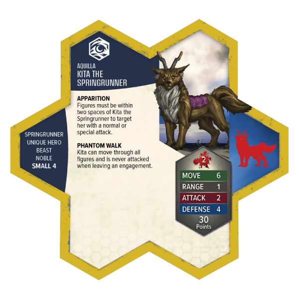 Kita the Springrunner Unpainted Miniature's Army Card From Heroscape Age of Annihilation Battle Box: Battle for the Wellspring on Wargame Trader
