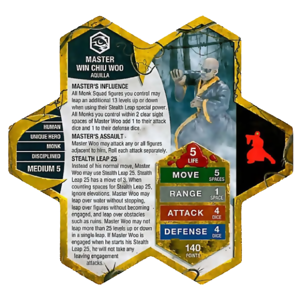 Master Win Chiu Woo Prepainted Heroscape Miniature Army Card