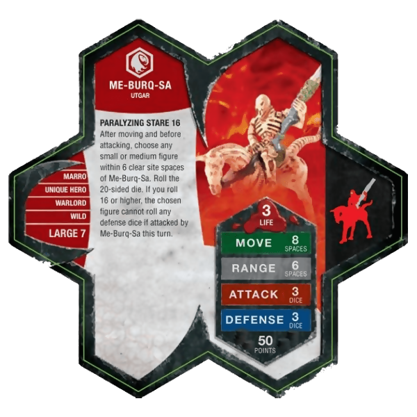 Me-Burq-Sa Prepainted Miniature's Army Card From Heroscape Expansion Set: Utgar's Rage (Wave 2) on Wargame Trader