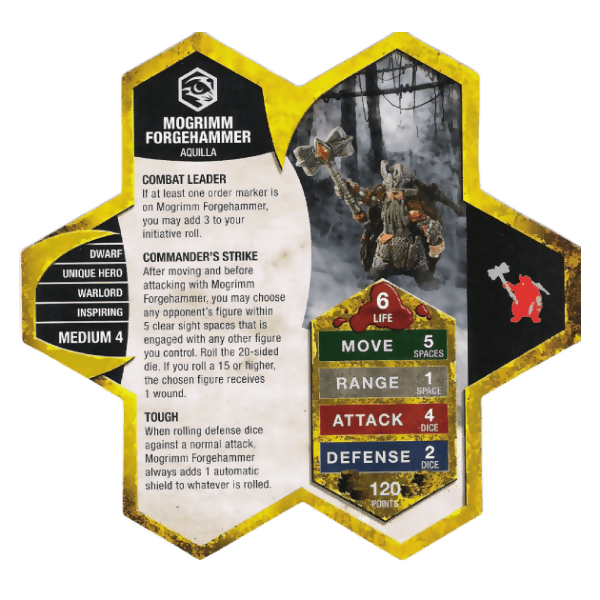 Mogrimm Forgehammer Dwarf Prepainted Miniature's Army Card From Heroscape Expansion Set: Champions of the Forgotten Realms (Wave D1) on Wargame Trader