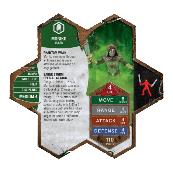 Moriko Prepainted Heroscape Miniature Army Card