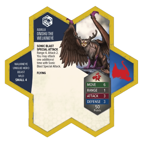 Onshu the Welkineye Prepainted Miniature's Army Card From Heroscape Age of Annihilation Battle Box: Battle for the Wellspring on Wargame Trader