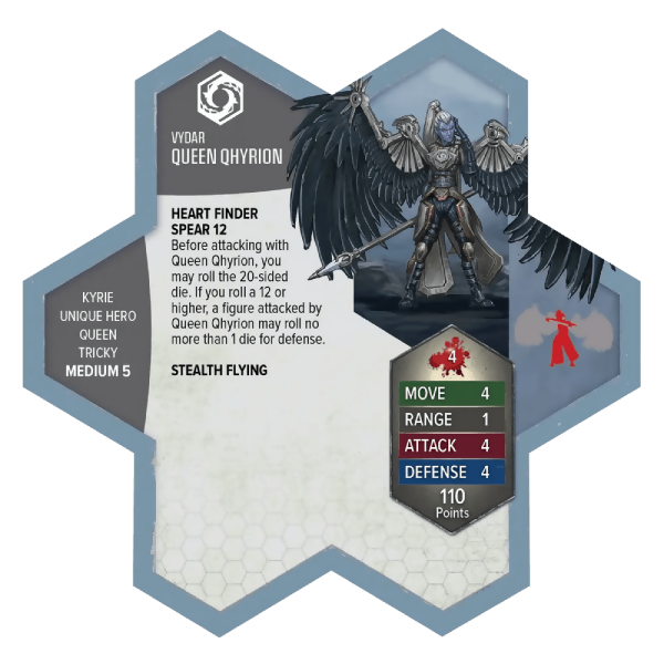 Queen Qhyrion Army Card From Revna's Rebuke on Wargame Trader