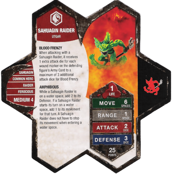 Sahuagin Raider Prepainted Heroscape Miniature Army Card