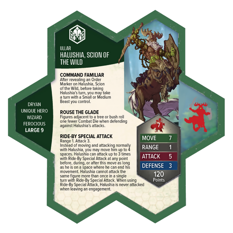 Halushia, Scion of the Wild Unpainted New in Box Miniature's Army Card from Heroscape Age of Annihilation Rising Tide on Wargame Trader