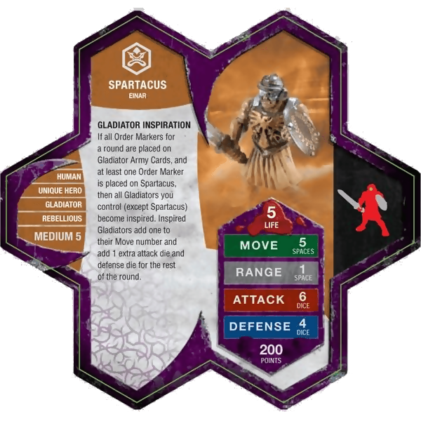Spartacus Prepainted Miniature's Army Card From Heroscape Expansion Set: Thora's Vengeance (Wave 5) on Wargame Trader