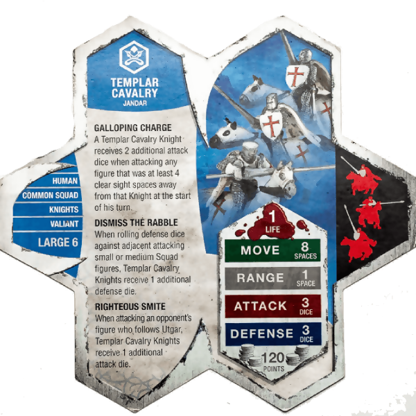 Templar Cavalry Prepainted Heroscape Miniatures Army Card