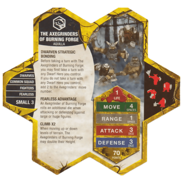 The Axegrinders of Burning Forge Prepainted Heroscape Miniatures Army Card