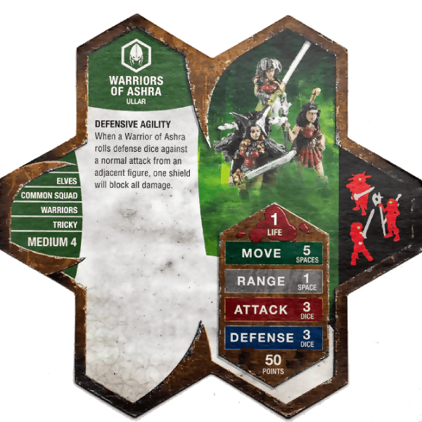 Warriors of Ashra Prepainted Heroscape Miniatures Army Card