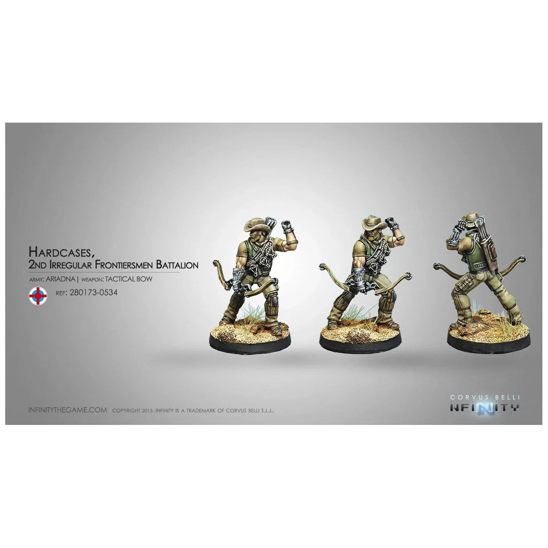 Ariadna: Hardcases, Irregular Frontiersmen (Tactical Bow) (Custom Painted) (Assembled)