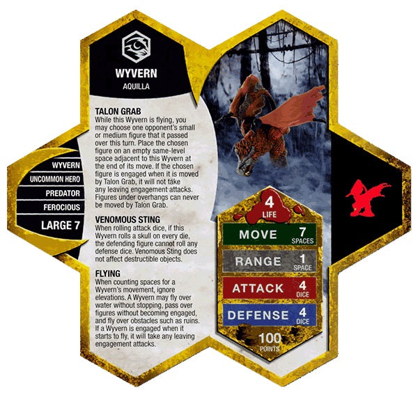 Wyvern Prepainted Miniature's Army Card From Heroscape Expansion Set: Champions of the Forgotten Realms (Wave D1) on Wargame Trader