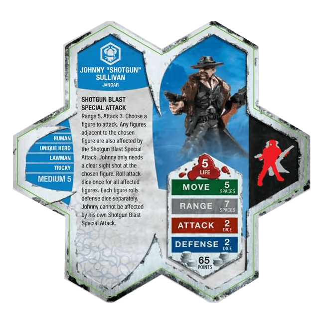 Johnny "Shotgun" Sullivan Prepainted Miniature's Army Card From Heroscape Expansion Set: Jandar's Oath (Wave 3) on Wargame Trader