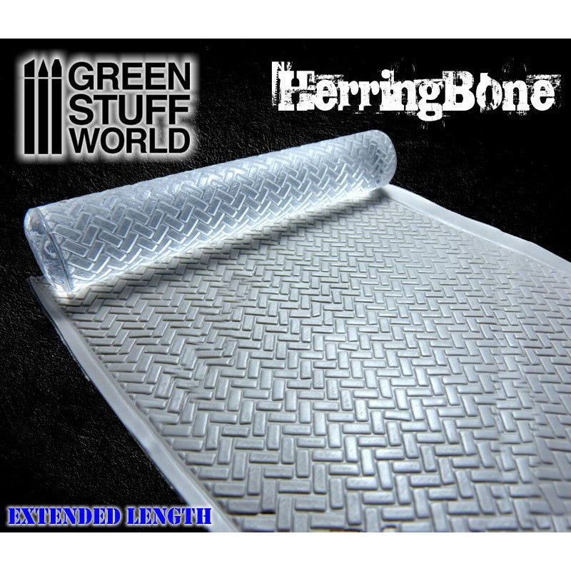 Green Stuff World Rolling Pin Herringbone Pattern for modeling and Dioramas 15mm 1675