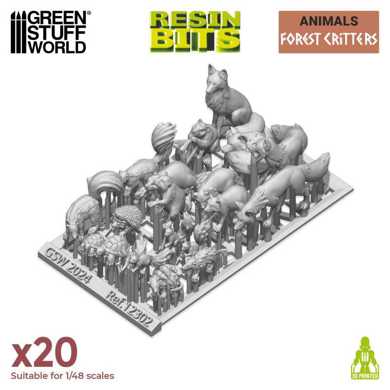Green Stuff World Forest Animals Miniatures Resin Unpainted 28mm 32mm Woodland Creatures Wargaming