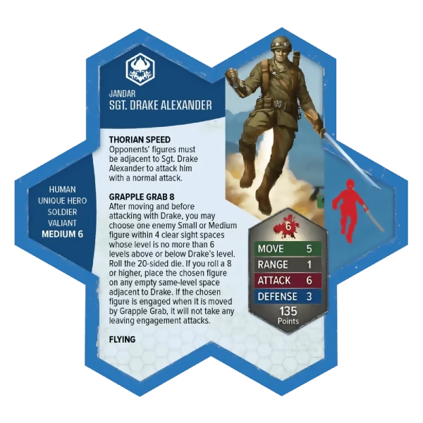 Sgt. Drake Alexander Custom Painted Miniature's Army Card From Heroscape Age of Annihilation Promos on Wargame Trader