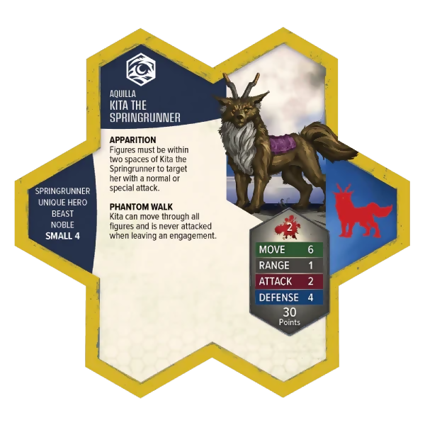 Kita the Springrunner Custom Painted Miniature's Army Card From Heroscape Age of Annihilation Battle Box: Battle for the Wellspring on Wargame Trader