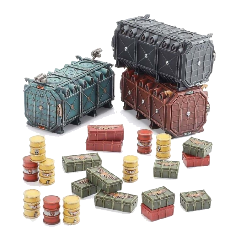 Battlezone Manufactorum Munitorum Armoured Containers Unpainted New in Box Warhammer 40k Terrain
