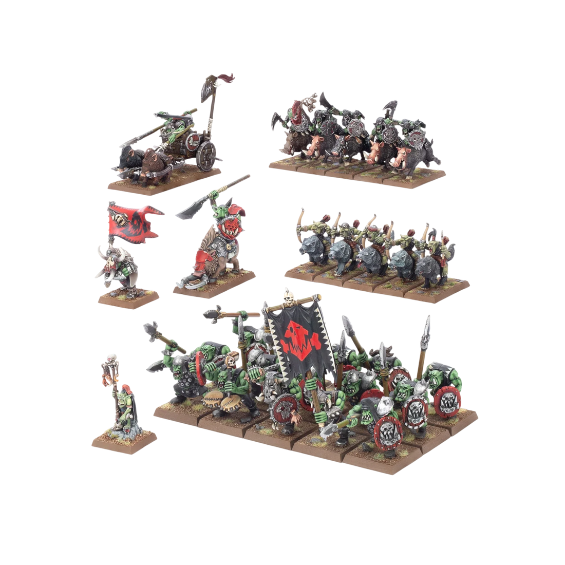 Orc & Goblin Tribes: Battle March Army (Custom Painted) (Assembled)