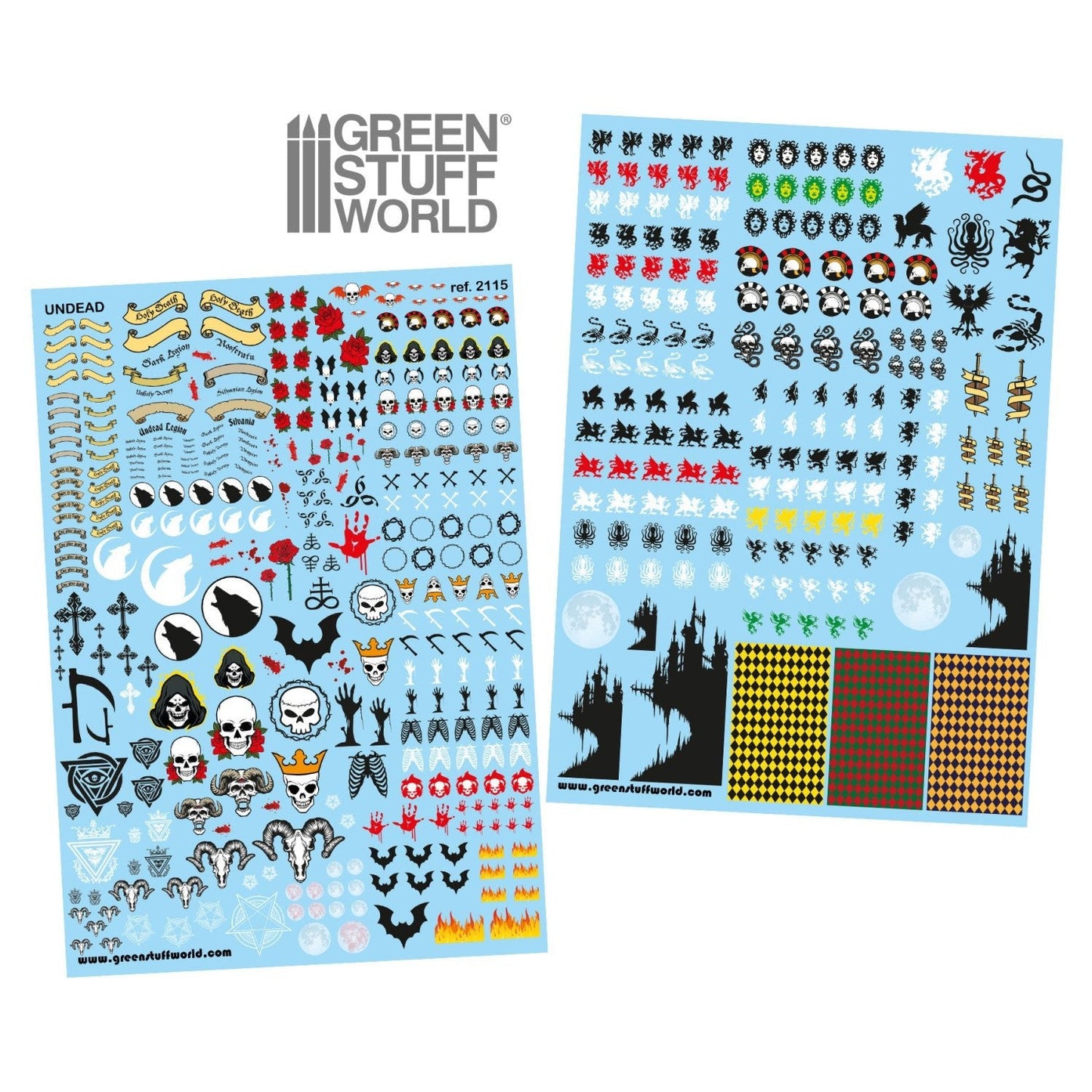 Green Stuff World Waterslide Decals - Undead - Wargaming and Modeling