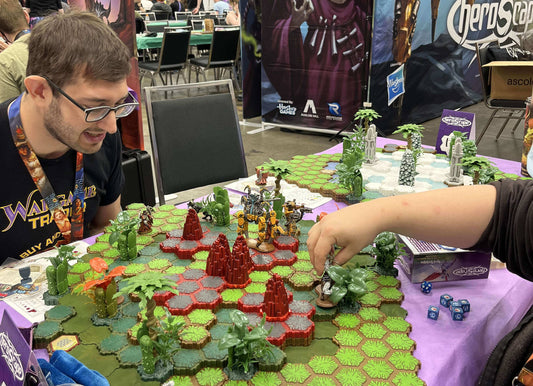 Playing Round 1 of Day 2 of the&nbsp;2025 Heroscape World Championship
