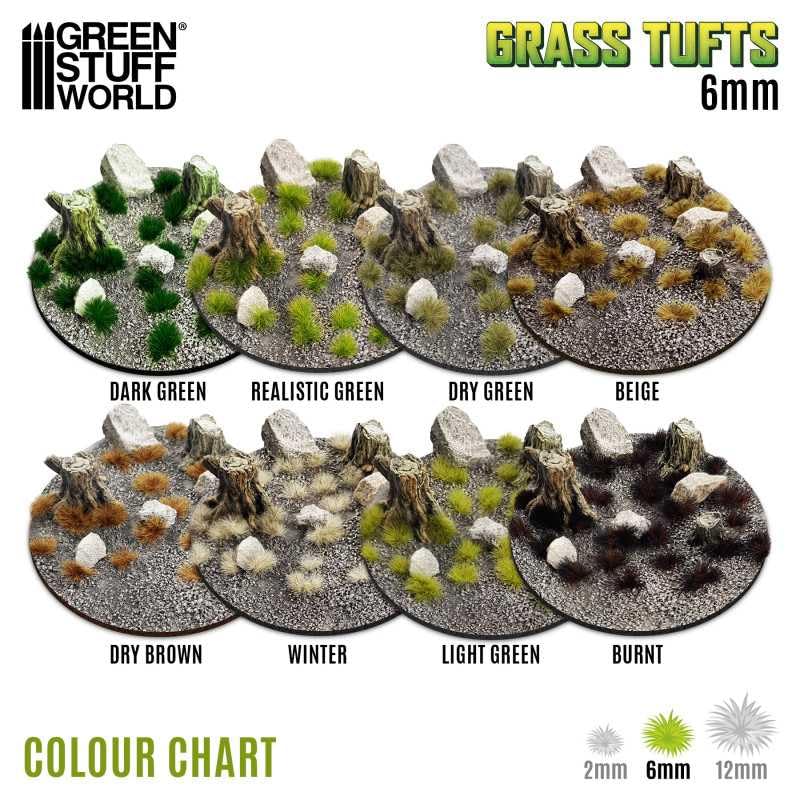 Green Stuff World Static Grass Tufts 6 mm - Dry Brown - 10672 - Cobbco