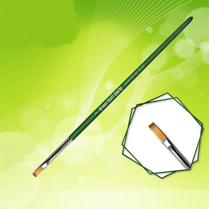 Green Stuff World Green Series Flat Synthetic Brush - Size 1 for Miniatures 2458 - Cobbco