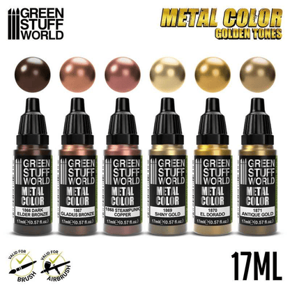 Green Stuff World Water Based Acrylic Paint Metal Color Set - Gold 9911 - Cobbco