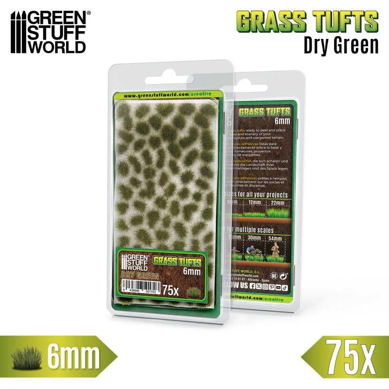 Green Stuff World Static Grass Tufts 6 mm - Dry Green - 10670 - Cobbco