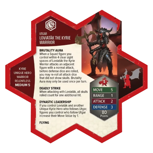 Loviatäk the Kyrie Warrior Custom Painted Miniature's Army Card From Heroscape Master Set: Age of Annihilation on Wargame Trader