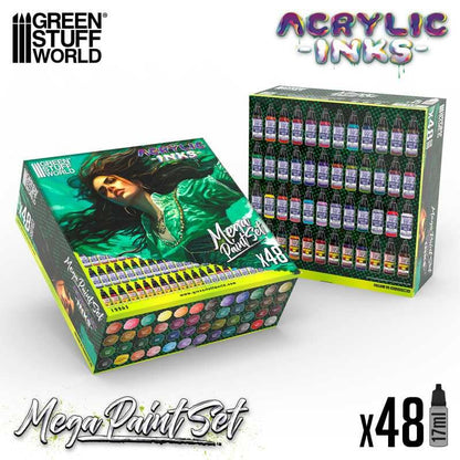 Green Stuff World Acrylic Dipping Ink and Contrast Mega Paint Set - 12263 - Cobbco