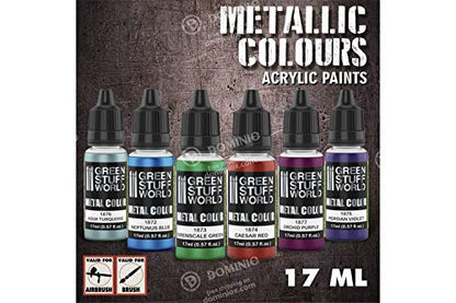 Green Stuff World Colour Metallics Paint Set 6 x 17ml - 9912