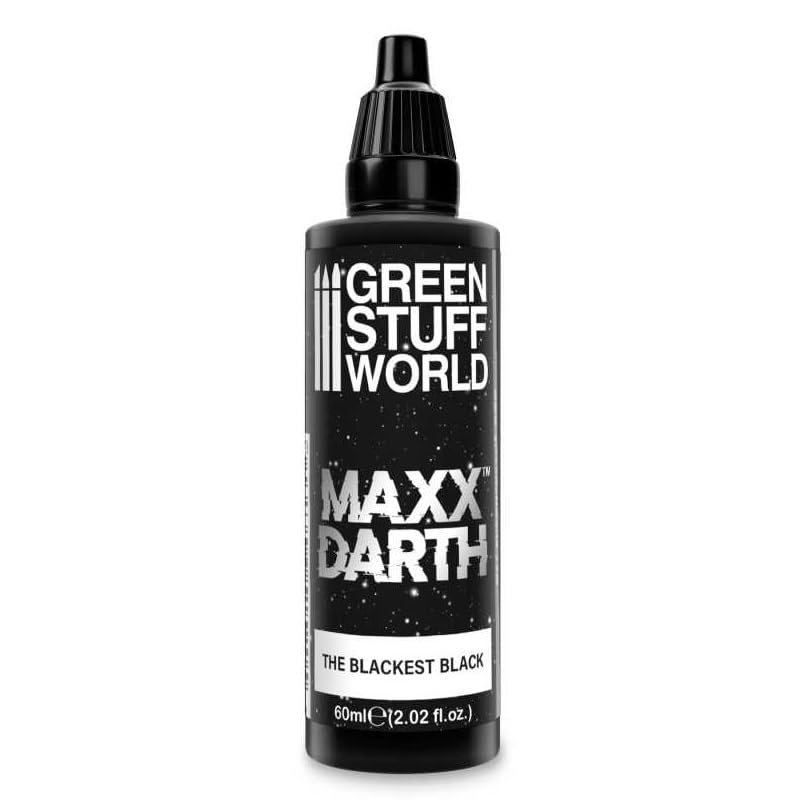 Green Stuff World Maxx Darth Black Paint 60 ml The Blackest Black Paint 98.9 Percent Light Absorption Rate - Cobbco