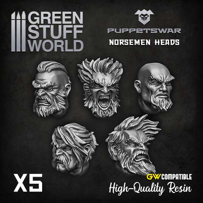 Green Stuff World for Models & Miniatures Norsemen Heads S141