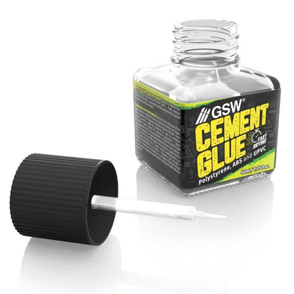 Green Stuff World Cement Glue for Plastic Models, 40ml with 2 Fine Applicator Brushes 5139 - Cobbco