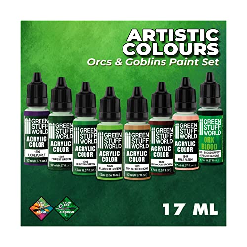 Green Stuff World for Models & Miniatures Paint Set - Orcs and Goblins 10124