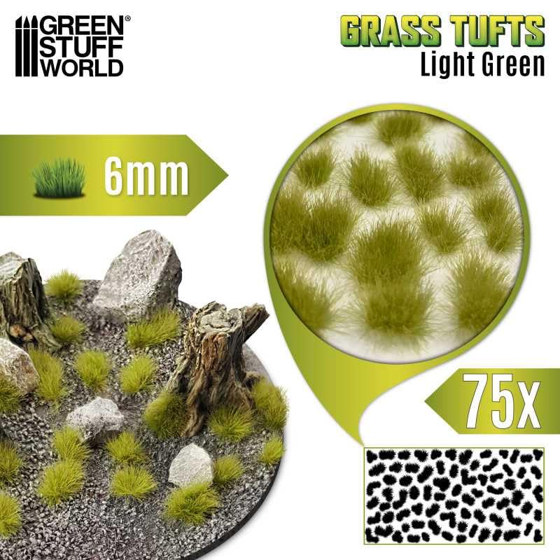 Green Stuff World Static Grass Tufts 6 mm - Light Green - 10674 - Cobbco