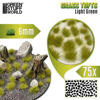 Green Stuff World Static Grass Tufts 6 mm - Light Green - 10674 - Cobbco