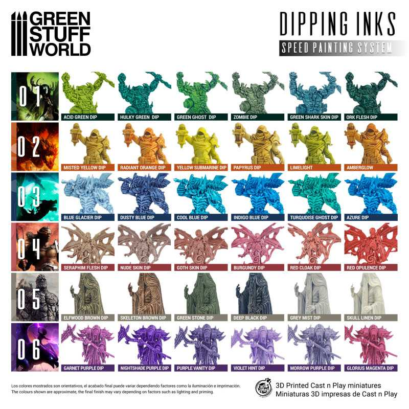 Green Stuff World Paint Set 11696 - Dipping Ink Contrast Paint Collection 04 - Cobbco