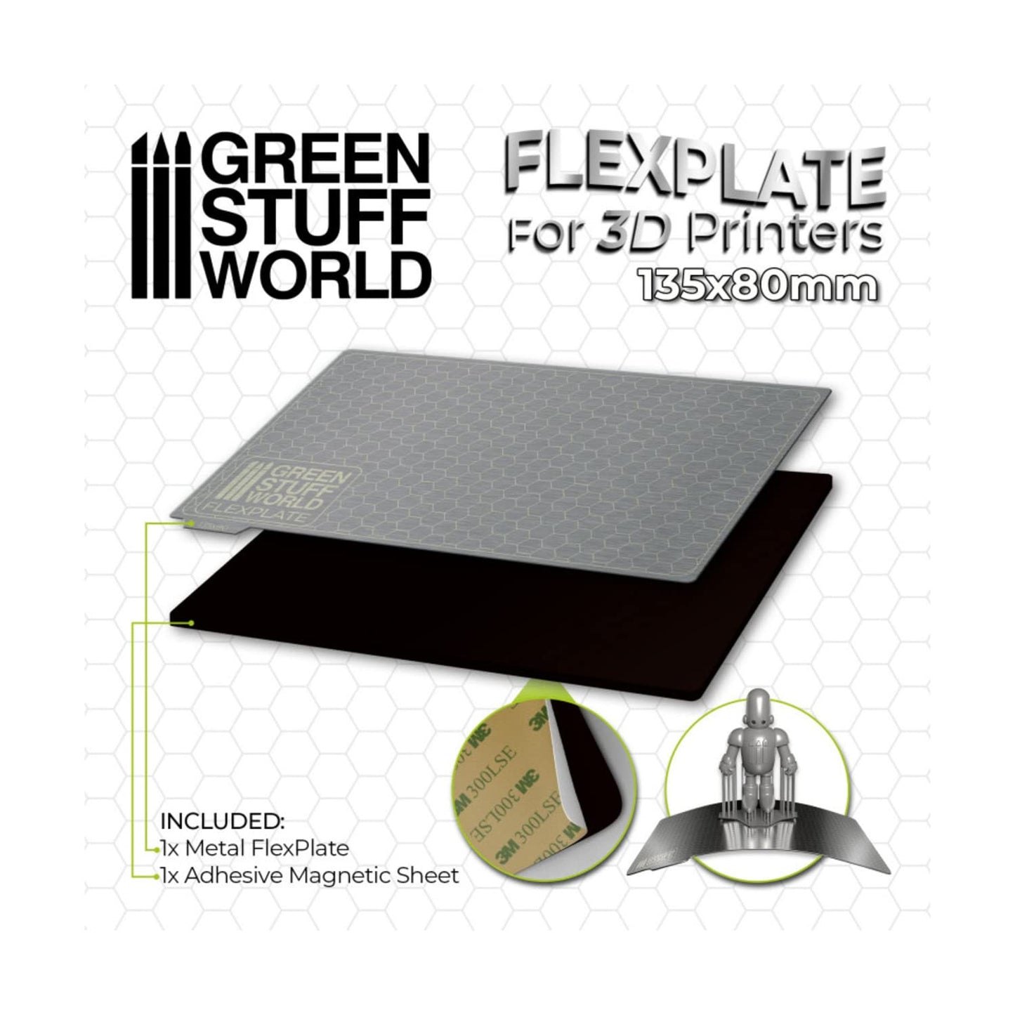 Green Stuff World for Models and Miniatures Flexplate For 3d Printers - 135x80mm 3084