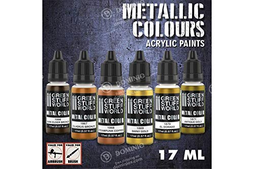 Green Stuff World Water Based Acrylic Paint Metal Color Set - Gold 9911 - Cobbco