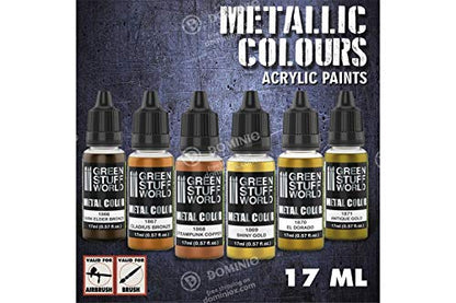 Green Stuff World Water Based Acrylic Paint Metal Color Set - Gold 9911 - Cobbco