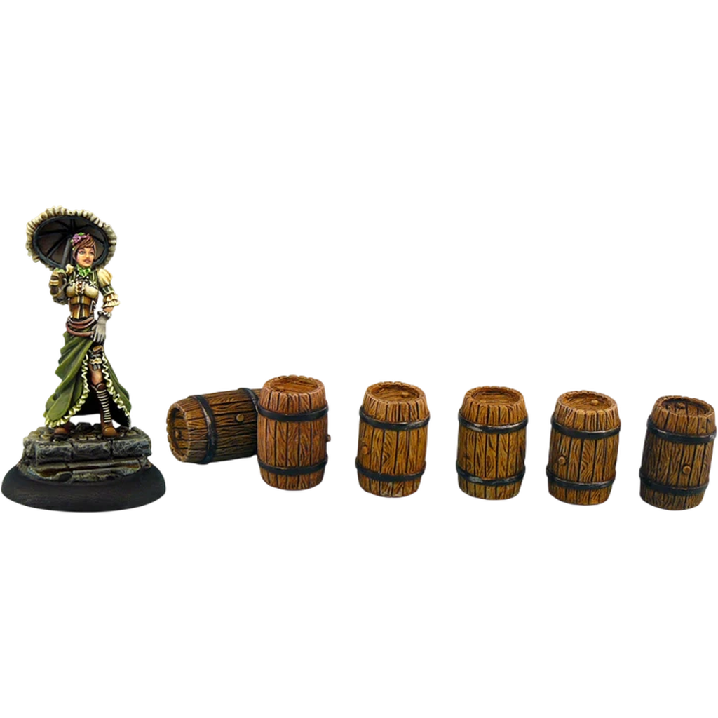 Small Wooden Barrels (Custom Painted) (Assembled)