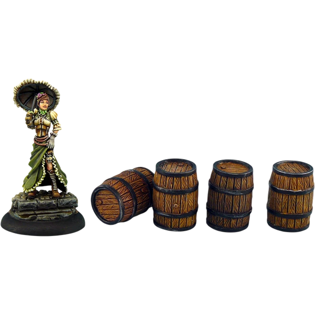 Medium Wooden Barrels (Unpainted) (Assembled)