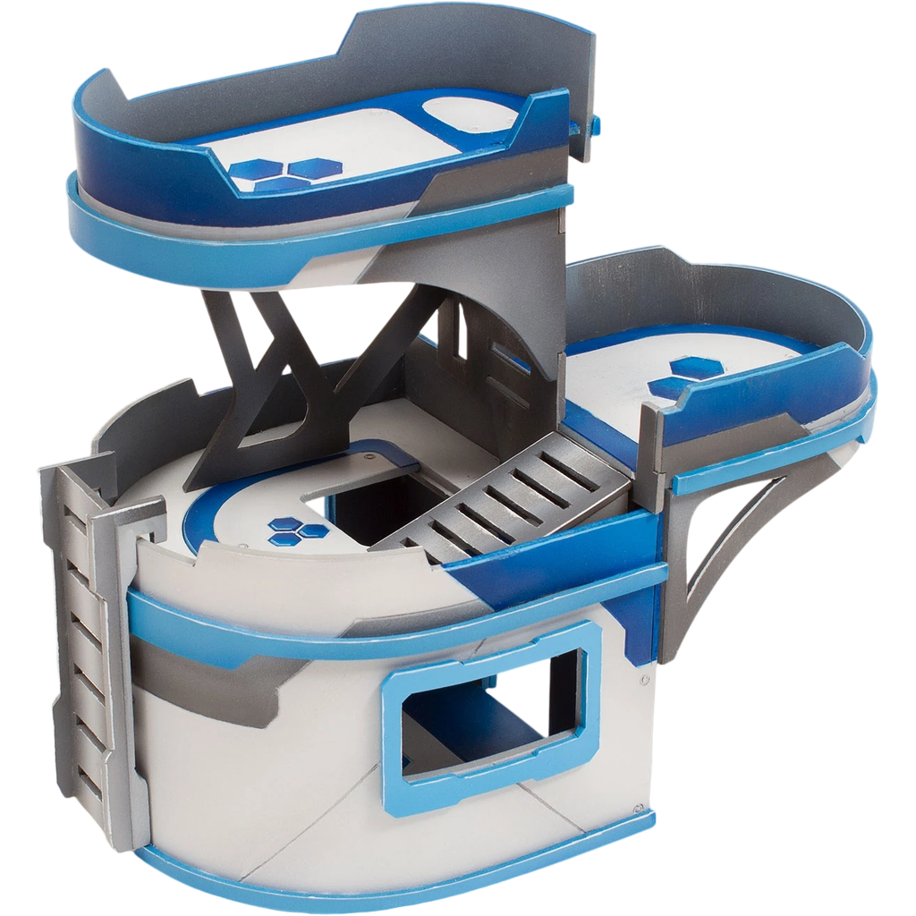 TME- 3 Platform Curved Building (Unpainted) (Assembled)
