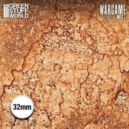 Green Stuff World Wargame Mat, Dreadrock Badlands, Neoprene Battle Surface, Anti-Slip Backing, 48x70 Inch, with Carrying Bag - 6343
