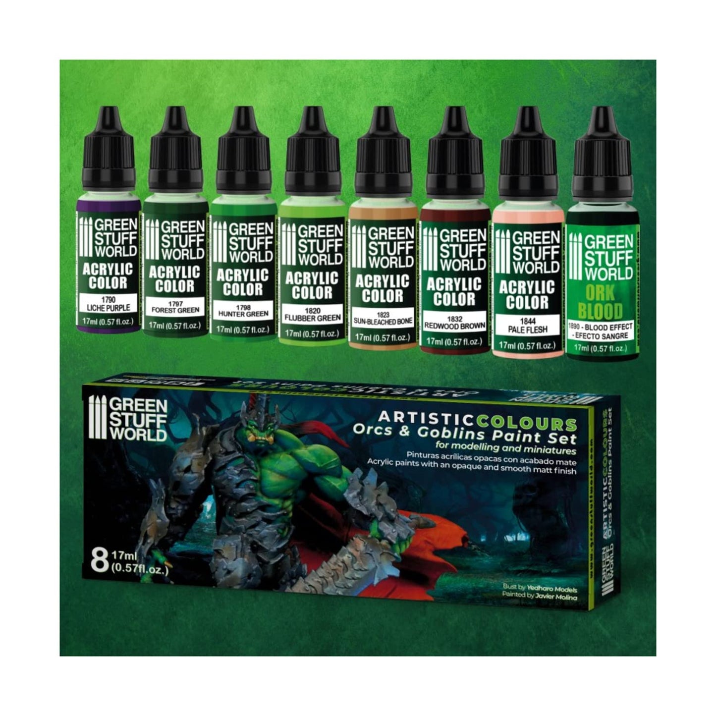 Green Stuff World for Models & Miniatures Paint Set - Orcs and Goblins 10124