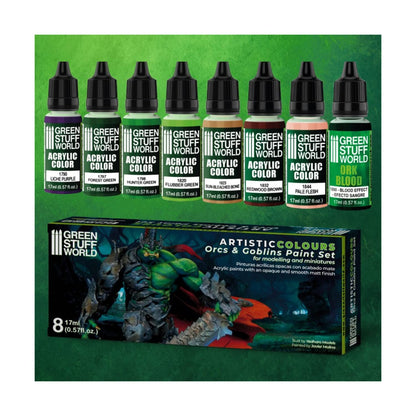 Green Stuff World for Models & Miniatures Paint Set - Orcs and Goblins 10124