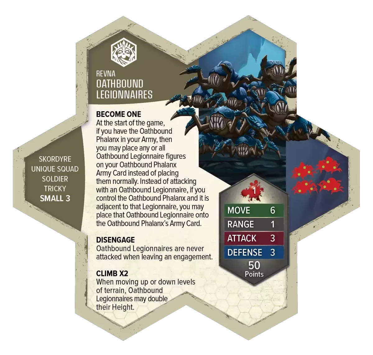 Oathbound Legionnaires Unpainted Miniatures' Army Card From Heroscape Rising Tide on Wargame Trader
